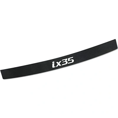 Afbeelding van Bande de Protection en fibre carbone Pour coffre arrière voiture pare chocs antidérapante Accessoires décoration Hyun dai IX35 Noir