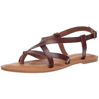 Afbeelding van Amazon Essentials Shogun Casual Sandalen met riempjes, platte damessandalen, Bruin