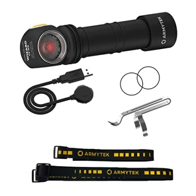 Afbeelding van ArmyTek Wizard C2 WR Magnet White &amp; Red Hoofdlamp werkt op een accu LED Met magneethouder 1100 lm 3 h 65 g