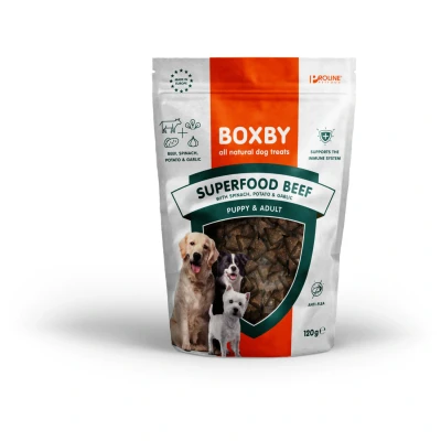 Afbeelding van Boxby Superfood 120 g Hondensnacks Rund&amp;Spinazie&amp;Knoflook