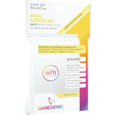 Image de Gamegenic : Sachet de 50 protège cartes mate 4,4 x 6,7 cm Mini American yellow