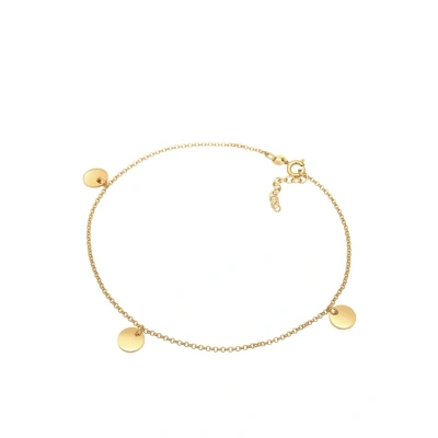 Afbeelding van Elli Basic COIN Enkelbandjes goldcoloured, Dames, Maat: 25, Gold coloured