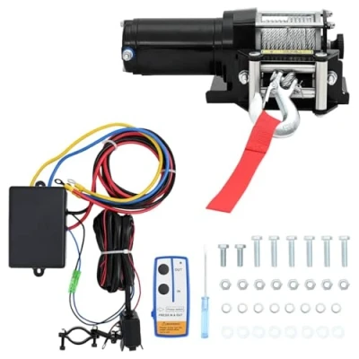 Afbeelding van Elektrische lier 12 V 1360 kg met montageplaat en rollenvenster