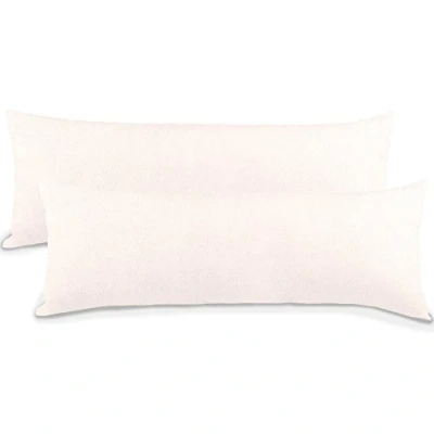 Afbeelding van Aqua Textil Classic Line kussenhoes, 2 stuks, ritssluiting, katoen, 40 x 120 cm, sneeuwwit