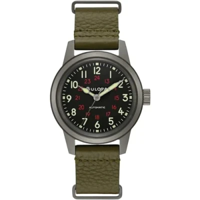 Afbeelding van Bulova Hack horloge heren Groen diameter 38 mm kleur gecoat roestvrij staal