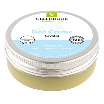 Afbeelding van GREENDOOR Vegan Crystal Deodorantcrème zonder zweetgeur, bleken, zink aluminium, alcohol, natuurlijk dierproeven, dermatologisch getest, milde natuurlijke cosmetica, 50 ml