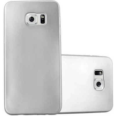Afbeelding van Cadorabo Hoesje geschikt voor Samsung Galaxy S6 EDGE PLUS in METALLIC ZILVER Beschermhoes gemaakt van flexibel TPU silicone Case Cover
