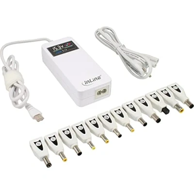 Afbeelding van InLine Univ. NT f. NB&#039;s w. colour disp. (90 W), Voeding voor notebooks, Wit