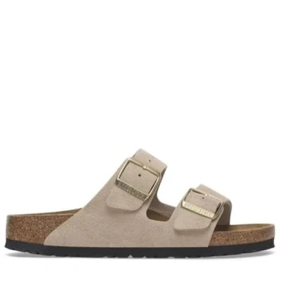 Afbeelding van Birkenstock Arizona LEVE Regular Pantoffels, Dames, Maat: 36, Sandcastle Veloursleer