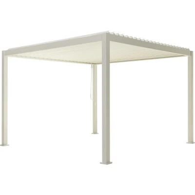 Afbeelding van Overkapping vierkant M Alvaro Gazebo 394 cm x 363 Matt white Suns
