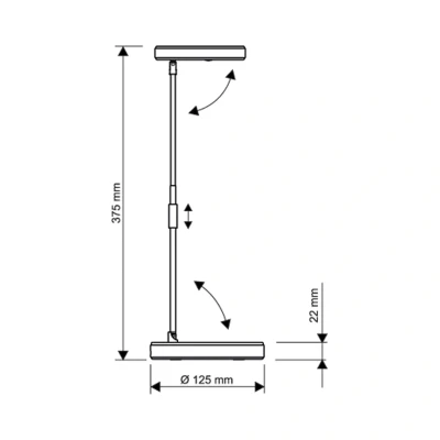 Afbeelding van MAUL bureaulamp LED Puck op voet, verschuifbaar in hoogte, daglihct wit licht,