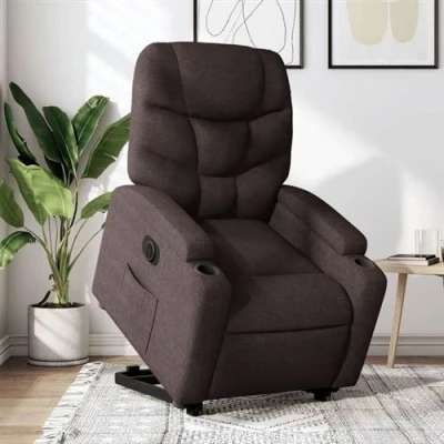 Image de vidaXL Fauteuil inclinable électrique marron tissu3205230
