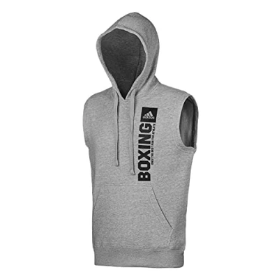 Afbeelding van adidas Performance Community Vertical Hoody Sleeveless Boxing Hoodie, Heren, Maat: XL, Grey/black