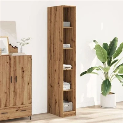 Afbeelding van vidaXL Kledingkast 30x50x200 cm bewerkt hout artisanaal eikenkleur