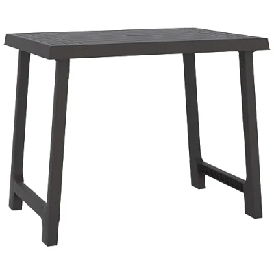 Afbeelding van Campingtafel hout look 79x56x64 cm PP antracietkleurig