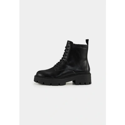 Afbeelding van Tamaris Enkellaarsjes met plateauzool, Dames, Maat: 36, Black uni Hoogwaardig imitatieleer