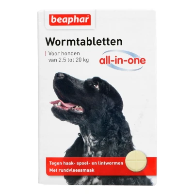 Afbeelding van Beaphar Wormtablet All In One Hond 2,5 20 KG 2 TBL (342227)
