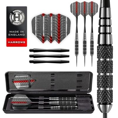 Image de Harrows fléchettes flèches pointe acier Black Jack poids 22 grammes
