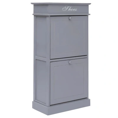 Afbeelding van Schoenenkast 50x28x98 cm paulowniahout grijs