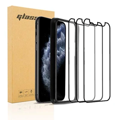 Afbeelding van Cadorabo 3x Volledig scherm pantserfolie geschikt voor Apple iPhone 11 in TRANSPARANT met ZWART Screenprotector Getemperd (Tempered) Display beschermend glas 9H hardheid 3D Touch Installatiegids