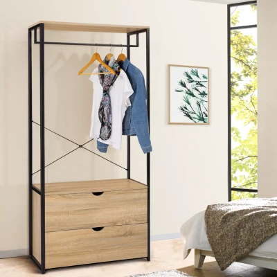 Image de Dressing penderie DETROIT 2 tiroirs design industriel