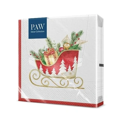 Afbeelding van PAW papieren servet 3 laags (33 x 33 cm) I 20 stuks servetten Kerstmis, winter, vakantie, bal, lavendel ideale tafeldecoratie voor Kerstmis (Lavendel glasbol)