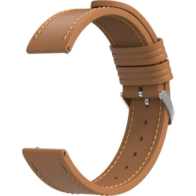 Afbeelding van imoshion Modern leren 22 mm bandje Geschikt voor Garmin Venu 2 / Fenix 7 Pro 7s 6 Vivoactive 4 Polar Grit X Vantage M2 V2 Bruin