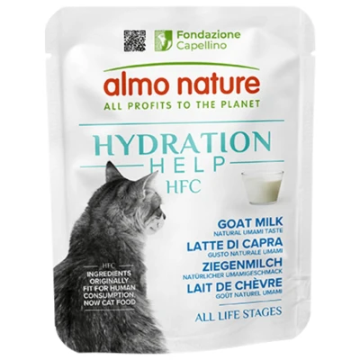 Afbeelding van 6x50g Almo Nature HFC Hydration Help geitenmelk natvoer voor katten