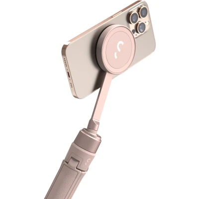 Afbeelding van ShiftCam SnapPod magnetische telefoonstatief selfiestick tripod MagSafe compatibel inclusief bevestiging pink (roze)