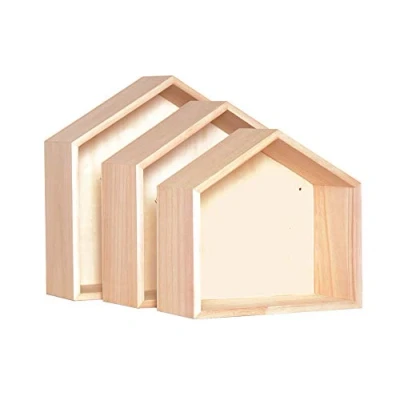 Afbeelding van 3 houten wandrekken Artemio