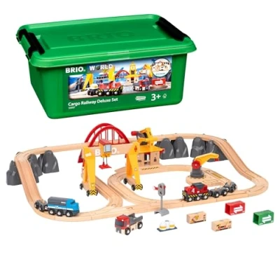 Afbeelding van BRIO Treinset vrachtvervoer Rails Luxe vrachtset 50 delig