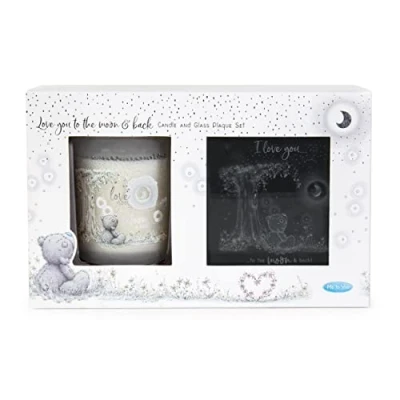 Afbeelding van Me to You Tatty Teddy Love The Moon and Back kaars en wandbord cadeauset, officiële collectie, blauw/grijs