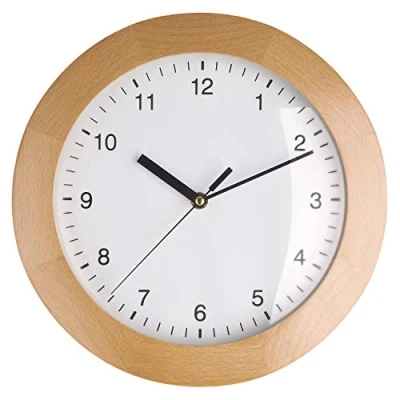 Afbeelding van TFA Analoge Funk Wandklok mit Rahmen aus Buche 98.1065 natur