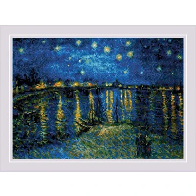Afbeelding van Starry Night Over thRhone after Van Gogh&#039;s Paining Aida Borduurpakket Riolis