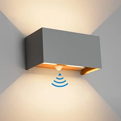 Afbeelding van Klighten buitenlamp 24 W met bewegingsmelder, IP65, 3000 K warmwit, wandlamp voor buiten/binnen, verstelbare lichtstraal, bewegingsmelder