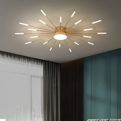 Afbeelding van minifair Moderne led plafondlamp, 20 + 1 kop, halfinbouwlamp, gouden kroonluchters, plafondverlichting voor slaapkamer, woonkamer, keuken, eetkamer, restaurant