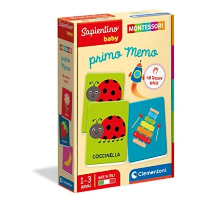 Afbeelding van Clementoni Sapientino Baby eerste educatieve memo 1 jaar, Montessori Flashcards, geheugenspel, gemaakt in Italië, kleur Italiaans, 16432