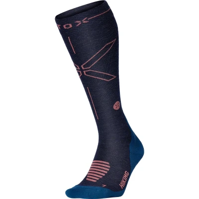 Afbeelding van Merino Hiking Compressiesokken Dames Dark Blue Coral200 1 Blauw Hardloopsokken