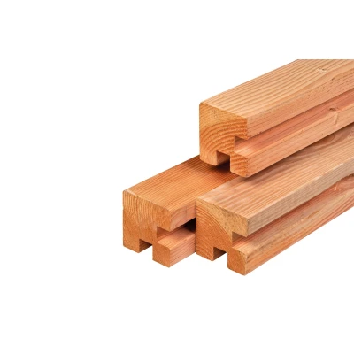 Afbeelding van Lariks/douglas Stapelbouw Hoekpaal Onbehandeld 11,5x11,5x300 cm