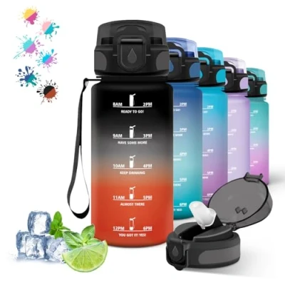Afbeelding van gourde de 500 ml pour enfants, avec paille, facile à nettoyer, boissons gazeuses, anti fuite, le sport, l&#039;école, les voyages, camping, noir/rouge