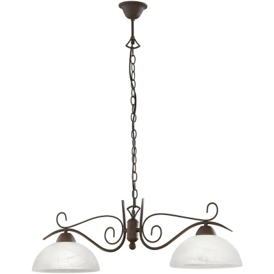 Afbeelding van REALITY Leuchten Dallas Hanglamp 2 lichts L 830 mm Roestbruin