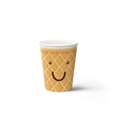 Image de PAW Gobelets en Papier Jetables (250 ml) I 8 Pièces Idéal pour Mariage, Fête d&#039;enfants, Anniversaire, Célébrations Impression sur à Base d&#039;eau Glace