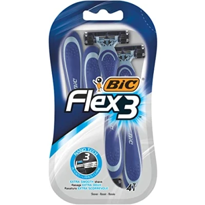 Afbeelding van BIC Flex3 Wegwerpscheerapparaat voor heren, blisterverpakking van 4 stuks