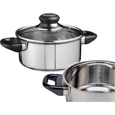 Afbeelding van Haushalt 21300 kookpan 16cm met glazen deksel RVS