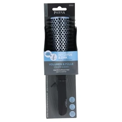 Afbeelding van PARSA Beauty Professionele borstel met actieve ingrediënten Lotus + zink (volume van de ronde 44 mm), haarborstel voor verzorging en extra volume, krullende haarborstel,