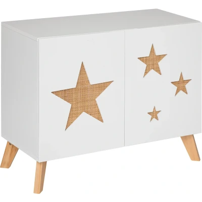 Afbeelding van Atmosphera Kids Etoile Houten met Ster opbergmeubel / kast 58x28x45cm Wit
