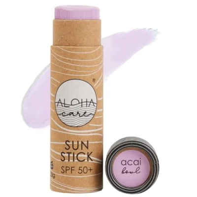 Afbeelding van Aloha Sun Stick SPF 50+ Minerale gezichtsbescherming voor surfen Eco Paper 20 g (paars)