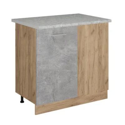 Afbeelding van Vicco Hoekkast R Line, Beton/Krachtige eik goud, 86 cm WB Marmer