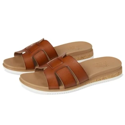 Afbeelding van Skechers Desert Kiss Low Peak Look gladde sandaal voor dames, Kastanje, 41 EU