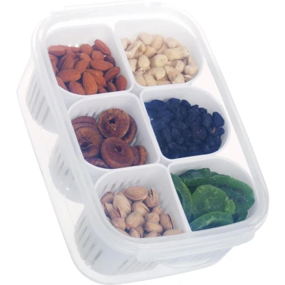 Afbeelding van Belle Vous 7 Delig Vershoudbakjes Set 6 Kleine bakjes en 1 Grote vershouddoos met luchtdicht deksel Bpa vrij Keuken &amp; Keukenkastje Organizer